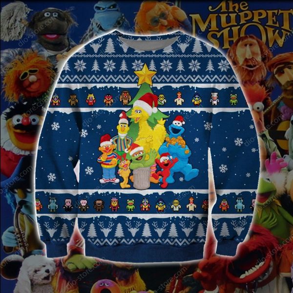 The Muppet Show Knitting Pattern 3D Print Ugly Christmas Sweatshirt