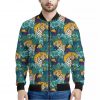 Tiger And Toucan Pattern Print Bomber Jacket