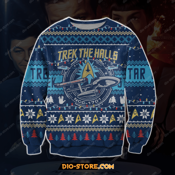 Trek The Halls 3D Print Ugly Christmas Sweatshirt