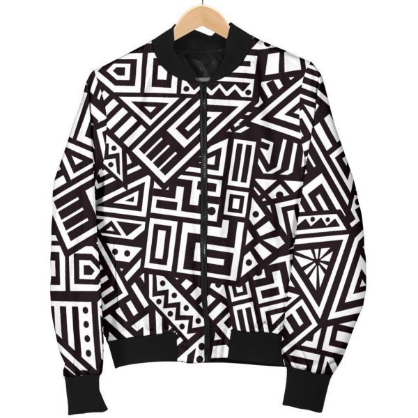 Tribal Aztec Geometric Pattern Print Bomber Jacket