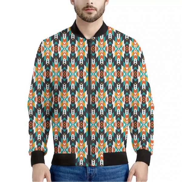 Tribal Native American Pattern Print Bomber Jacket