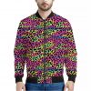 Trippy Psychedelic Leopard Print Bomber Jacket