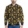 Trippy Weed Leaf Pattern Print Bomber Jacket