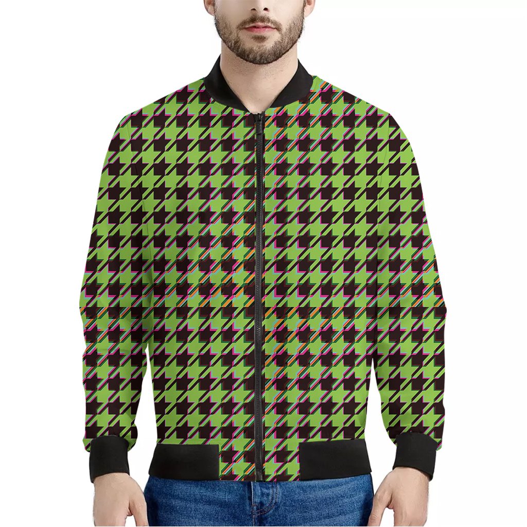 green houndstooth jacket