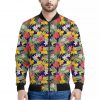 Tropical Alstroemeria Pattern Print Bomber Jacket