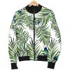 Tropical Butterfly Pattern Print Bomber Jacket