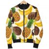 Tropical Fruits Pattern Print Bomber Jacket