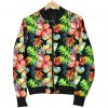 Tropical Hawaii Flowers Pattern Print Bomber Jacket