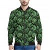 Tropical Monstera Leaves Pattern Print Bomber Jacket