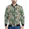 Tropical Palm Leaf And Toucan Print Bomber Jacket