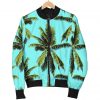 Tropical Palm Tree Pattern Print Bomber Jacket