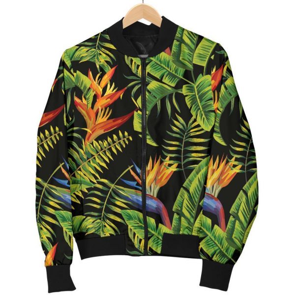 Tropical Summer Pattern Print Bomber Jacket