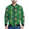 Tropical Tiger Pattern Print Bomber Jacket