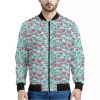 Valentine's Day Heart And Flower Print Bomber Jacket