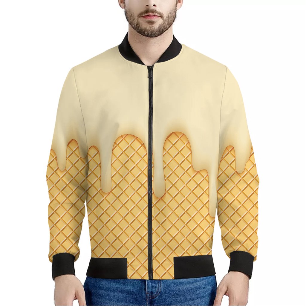 Vanilla Ice Cream Melted Print Bomber Jacket – Choose Your Style With Us