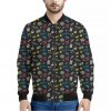 Video Game Gadgets Pattern Print Bomber Jacket