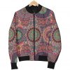 Vintage Bohemian Floral Mandala Print Bomber Jacket