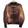 Vintage Buddha Statue Print Bomber Jacket
