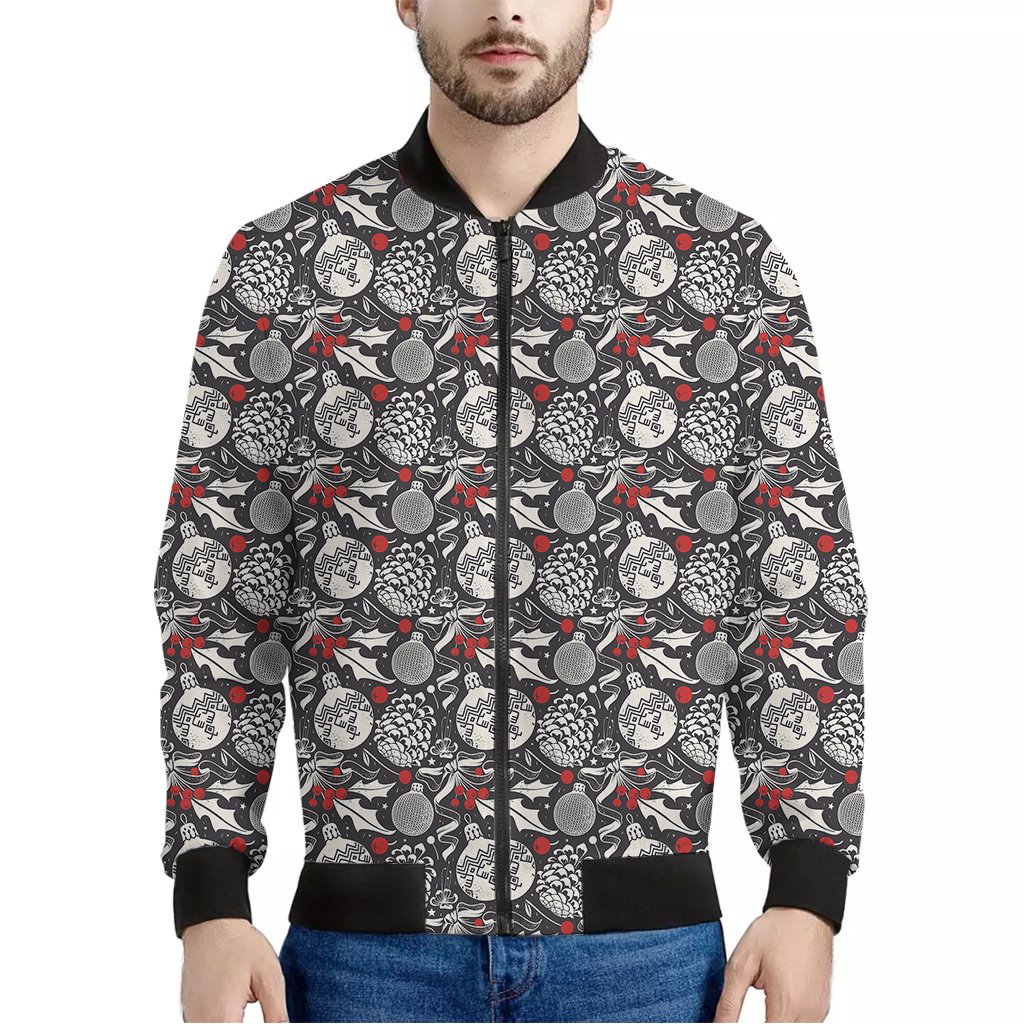 Vintage Christmas Decorations Print Bomber Jacket – Choose Your Style