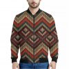 Vintage Knitted Pattern Print Bomber Jacket