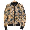 Vintage Sunflower Pattern Print Bomber Jacket