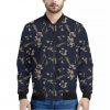 Vintage Sweet Pea Pattern Print Bomber Jacket