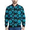Vishuddha Chakra Pattern Print Bomber Jacket