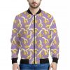 Watercolor Banana Pattern Print Bomber Jacket