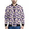 Watercolor Frangipani Flower Print Bomber Jacket