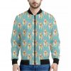 Watercolor French Bulldog Puppy Print Bomber Jacket