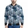 Watercolor Jellyfish Pattern Print Bomber Jacket