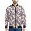 Watercolor Lavender Pattern Print Bomber Jacket