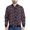 Watercolor Merry Christmas Pattern Print Bomber Jacket