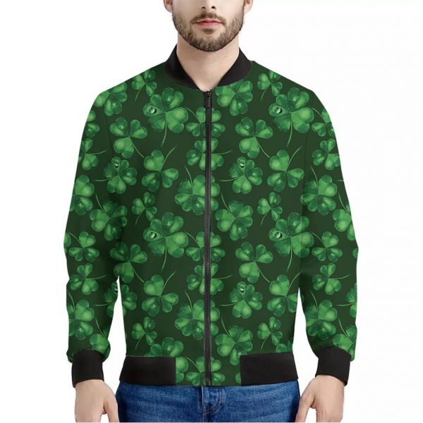 Watercolor Saint Patrick's Day Print Bomber Jacket