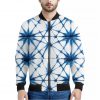Watercolor Shibori Pattern Print Bomber Jacket