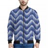 Wavy Shibori Pattern Print Bomber Jacket