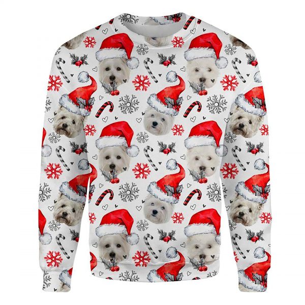West Highland White Terrier Xmas Decor Ugly Christmas Sweatshirt Animal Dog Cat Sweater Unisex