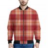 Western Tartan Pattern Print Bomber Jacket