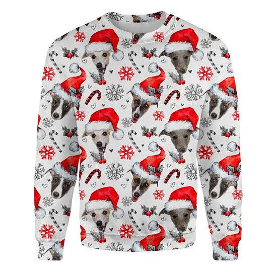 Whippet Xmas Decor Ugly Christmas Sweatshirt Animal Dog Cat Sweater Unisex