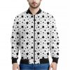 White And Black Star Pattern Print Bomber Jacket