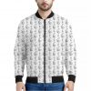 White And Black Stethoscope Print Bomber Jacket