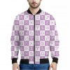 White And Purple Zodiac Signs Print Bomber Jacket