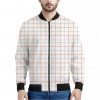 White Halloween Tattersall Pattern Print Bomber Jacket