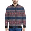 Winter Holiday Knitted Pattern Print Bomber Jacket