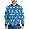 Winter Snowman Pattern Print Bomber Jacket
