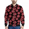 Women's Lips Pattern Print Bomber Jacket