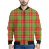 Xmas Plaid Pattern Print Bomber Jacket
