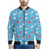 Xmas Polar Bear Pattern Print Bomber Jacket