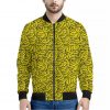 Yellow Banana Pattern Print Bomber Jacket