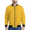 Yellow Cheese Print Bomber Jacket